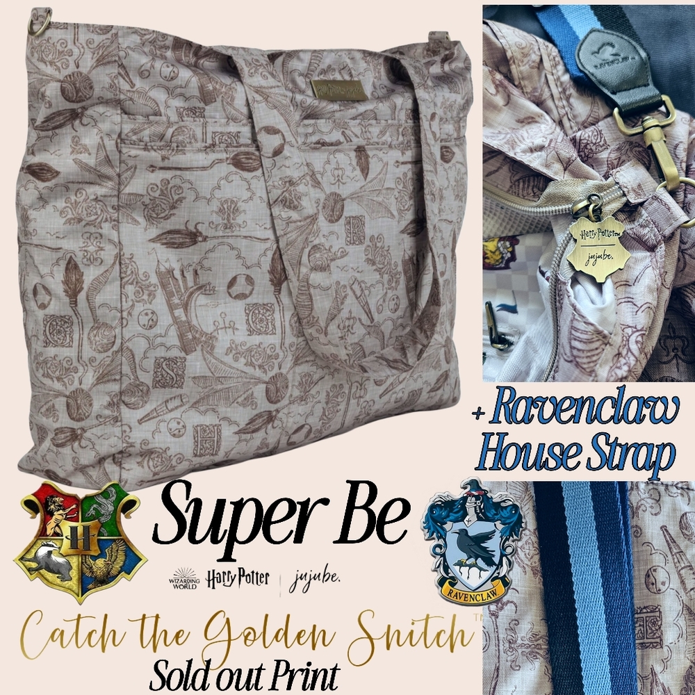 Harry Potter Jujube Super Be Tote Bag Catch the Golden Snitch w/ Ravenclaw Strap